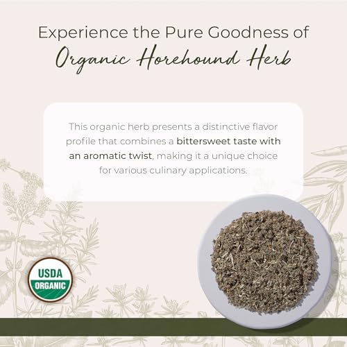 Starwest Botanicals Organic Horehound Herb - Dried White Horehound for Tea, Syrup, & Natural Herbal Blends, Cut & Sifted, Certified Kosher, Non-GMO - 4 oz Pouch