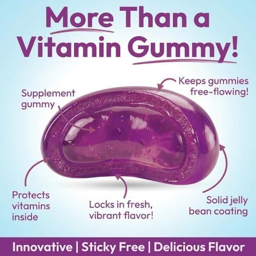 Multivitamin Jelly Bean Gummies with Zinc for Kids, Immune Support Dietary Supplements, Vegetarian, 120 Berry Blast Jelly Beans, Kosher