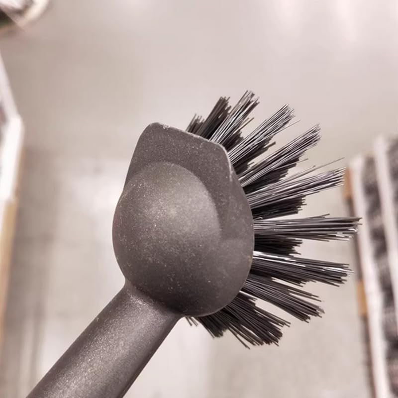 2 Pcs Scrub Brush with Handle 11'' Dish Scrubber Brush Kitchen Sink Brush Black Long Handle Dish Cleaning Brush for Kitchen Dishes Pot Sink Cleaning