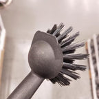 2 Pcs Scrub Brush with Handle 11'' Dish Scrubber Brush Kitchen Sink Brush Black Long Handle Dish Cleaning Brush for Kitchen Dishes Pot Sink Cleaning