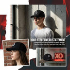 Baseball Cap, Hip Hop Stylish Trucker Hat for Men & Women, XO Embroidered Adjustable Streetwear Cap for Casual & Outdoor Wear