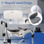U Shaped Shower Seat Cushion, Quick Drying Shower Chair Cushion, Bathtub Chair Pad with 4D Air Fiber Materia, Shower Seat Mat with Mesh Cover and Hook, for Elderly, Senior, Handicap, Disabled