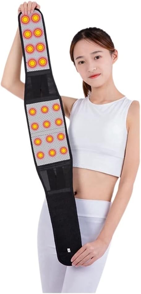 Tourmaline Self Heating Magnetic Therapy Back Waist Support Belt Adjustable Lumbar Decompression Belt Men Women Pain Relief Brace Massage Waist Band (Color : Black, Size : M) (Black L)