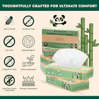 MOTHER EARTH Bamboo Facial Tissue Paper - 4 Ply Tissue Flat Box, Lint-Free, Hypoallergenic, Septic-Safe, Unscented, 60 Sheets per Box, 6 Pack, Total 360 Tissues
