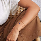 Tarsus Gold Plated Evil Eye Bracelet/Anklets Layered Amulet Nazar for Women