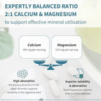 Igennus Algae Calcium & Magnesium Supplement, Plant Based, High Absorption, K2 & D3, Non-GMO Red Algae Mineral Complex for Bone & Teeth Support, for Women and Men, with Boron, Vegan, 6 x 60 Tablets