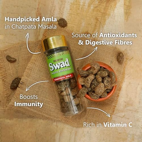 Panjon Swad Chatpata Amla & Khatta Meetha Aam (Mukhwas Mouth Fresheners) 2 Bottles, 245g
