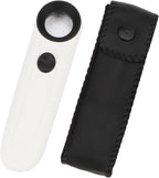 Rongon 40X Handheld Magnifier High Power Hand Held Illuminated Magnifying Glass Jeweler Eye Jewelry Loupe Leather Case for Reading Maps Jewelry Watch Repair Tool