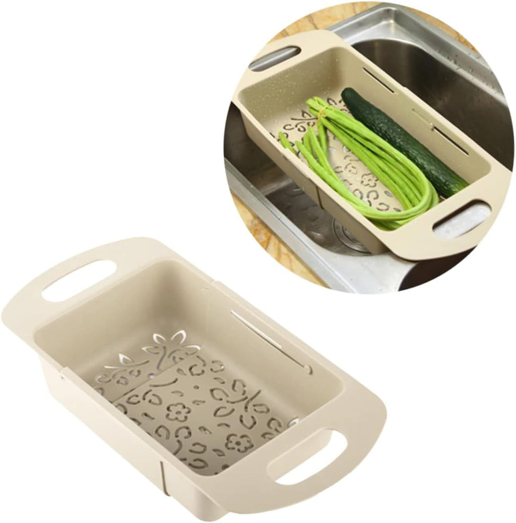 PRETYZOOM Fruit Veggie Washing Bowl Kitchen Sink Colander Strainer Collapsible Design Easy Drainage