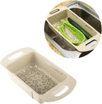 PRETYZOOM Fruit Veggie Washing Bowl Kitchen Sink Colander Strainer Collapsible Design Easy Drainage