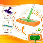 Microfiber Mop Pads - 5 Pack Reusable Washable Refills for Wet & Dry Floor Cleaning - Fits Most Standard Mops - Orange Household Cleaning Pads