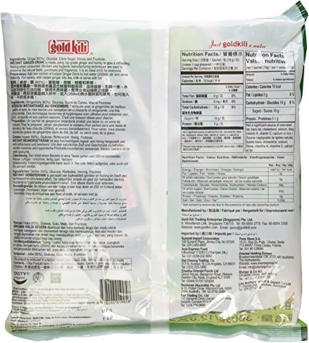 Ginger Drink Gold Kili 40 Sachets Packed in 2 Bags, 12.6 oz (With Honey)