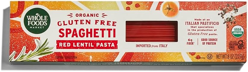 Whole Foods Market Organic Red Lentil Gluten Free Spaghetti, 8 Ounce