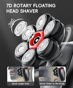 Head shavers for Bald Men 5-in-1 Men's Grooming Kit, 7D Rotary Electric Head Shaver, IPX8 Waterproof Wet/Dry Midnight Black