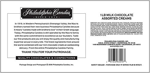 Philadelphia Candies Milk Chocolate Covered Assorted Creams (Soft Center Chocolates), 1 Pound Gift Box