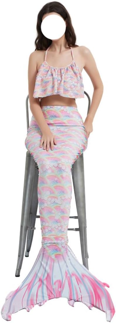 LVTFCO Adult Mermaid Adult Performance Wear, Fishtail Princess Dress 3-piece Set, Game Anime Cosplay Costume