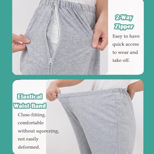 Unisex Side Zipper Bedridden Patient Clothing,Patient Pants,Tear Away Pants,Soft Cotton Material