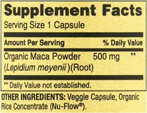 Generic Spring Valley Maca Root 500mg Capsules, Organic Maca Root for Women and Men + Exclusive VitaMax Vitamin Guide (2 Items)