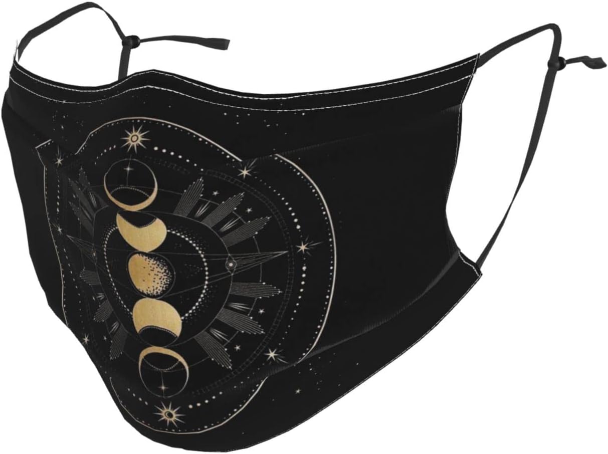 Dreamcatcher Pagan Moon Wicca Wiccan Face Mask Adult Dust Washable Reusable with Filters Black