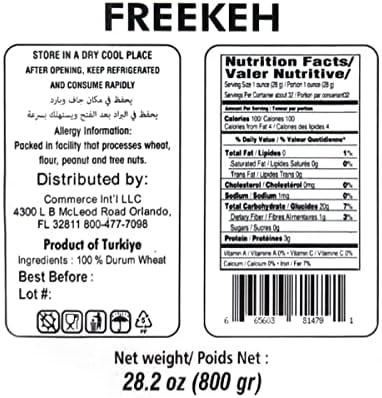 Eastern Feast - Freekeh from Durum Wheat, 800 G (28.2 Oz), Product of Turkey