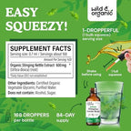 Wild & Organic Stinging Nettle Root Extract Drops - Urinary Support - Stinging Nettle Tincture for Men & Women - Add to Tea - Liquid Urtica Dioica Supplement - Vegan, Sugar & Alcohol-Free - 4 fl oz