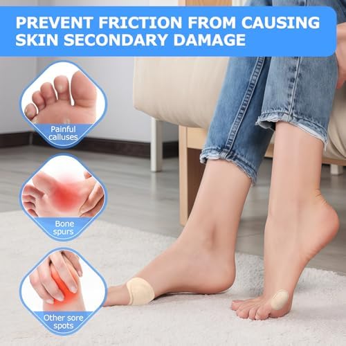 Bunion Pads to Wear with Shoes, 27 Pcs Waterproof Bunion Cushions, Self-Adhesive Foot Protectors, Reduce Friction & Rubbing for Men and Women