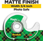 Scotch Magic Tape, Invisible, Home Office Supplies and Back to School Supplies for College and Classrooms, 6 Tape Rolls with Dispensers