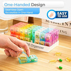 Monthly Pill Organizer 2 Times a Day, one Month Pill Box AM PM, 30 Day Pill Case Small Compartments to Hold Vitamin and Travel Medicine Organizer, 31 Day Pill Organizer, 4 Week Pill Cases
