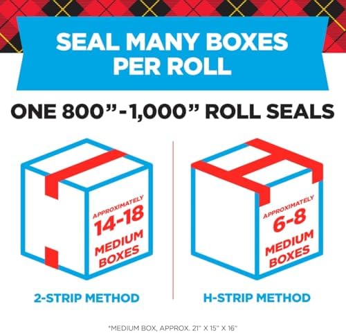 Scotch Heavy Duty Shipping Packing Tape, Clear, Shipping and Packaging Supplies, 1.88 in. x 27.7 yd., 1 Tape Roll with Dispenser