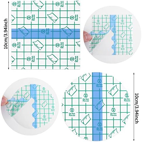 50 Pcs Waterproof Adhesive Bandages Transparent Stretch Tattoo Aftercare Bandage,Protective Waterproof Film Dressing Cover Tape for Wound Dressing, Swimming, Shower (4 x 4 Inch Round,Square)