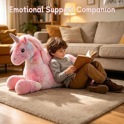 Unicorn Stuffed Animals 28 inch, Pink Stuffed Unicorn Plush, Cute Plush Unicorn Plushie Gift for Kids Girls, Birthday,Valentine,Christmas