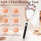 Face Massager Tool with Red Light, Face Sculpting Tool & Facial Roller for Women, Rechargeable Jawline Shaper and Neck Massager, Face Slimmer Beauty Device for Face Neck Portable Skin Care Tool