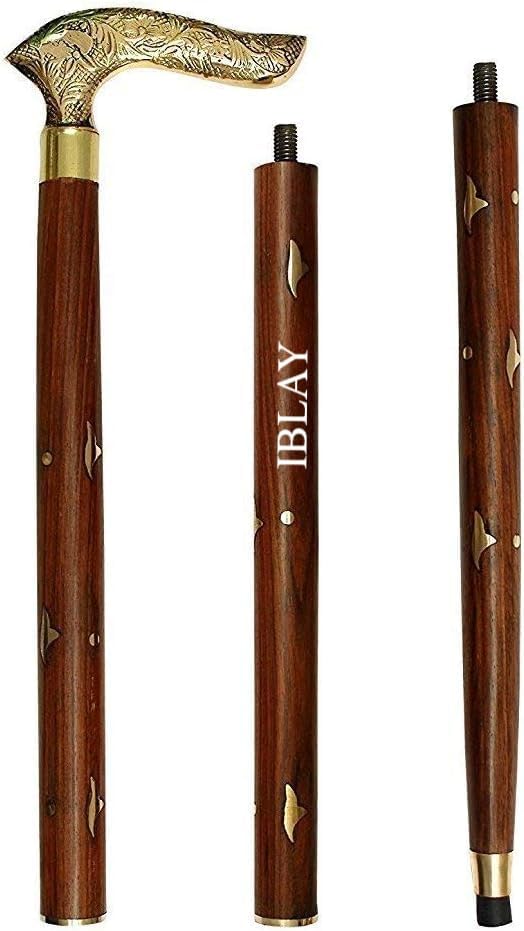 Lyptus Wood Folding Walking Stick - Walking Canes for Men Women Seniors Elderly Unique Gifts (d1)