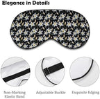 White Lily Flower Eye Mask Soft Comfortable Sleep Mask with Adjustable Strap for Travel Relaxation Lightweight Design 8.1 X 4.1 in