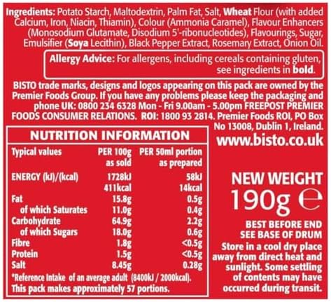 Bisto Reduced Sodium Gravy Granules 5.9 Ounce Canister (Pack of 3)