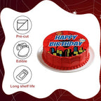 Spider Theme Cake Topper, 14cm/5.51in Spider Web Style Edible Round Cartoon Cupcake Decoration Edible Wafer Paper Ideal Happy Birthday Party Supplies for Boys Girls Kids and Adults