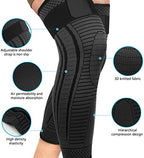 Full Leg Compression Sleeves 2 Pack Long Knee Support for Men and Women for ACJ, Meniscus Tear, Arthritis