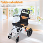 Wheelchairs for Adults, Lightweight Foldable Wheelchair, 15.75-inch Wide Seat Portable Transport Chair,with Handbrakes and 10-Inch Wheels,220-pound Load Capacity, with Shock Absorption Pump