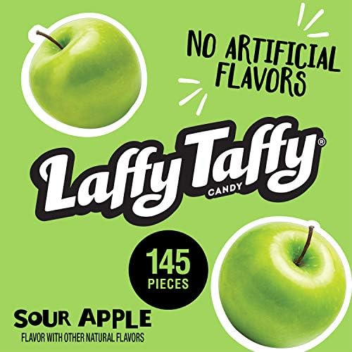 Laffy Taffy Candy, Sour Apple Flavor, 145 Pieces