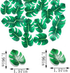 YOcity 48Pcs Edible Tropical Plam Leaves Cake Toppers Wafer Paper Tropical Palm Leaves Cupcake Toppers for Hawaii Theme Jungle Summer Party Birthday Wedding Baby Shower Cake Decoration