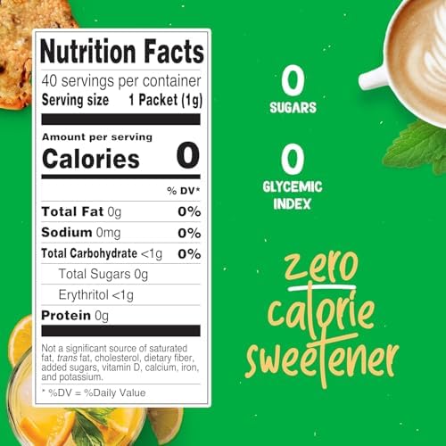 Pyure Organic Stevia Packets | Zero Calorie Sweetener for Coffee, and Baking | Granulated Stevia Sugar Substitute | Plant-Based, Keto, Diabetic & Paleo Friendly | USDA Organic, Non-GMO | 40 Packets