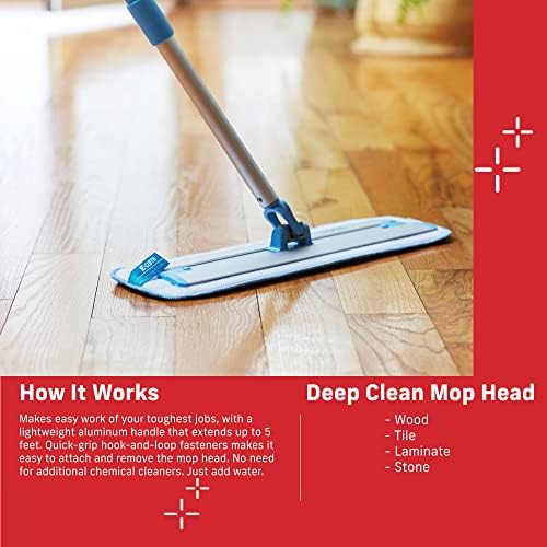 E-Cloth Microfiber Mop Head Replacement - Reusable Microfiber Mop Pads, Washable Floor Cleaning Pads, Multi-Surface Wet Mopping Cloths, Compatible with E-Cloth Deep Clean Mops - 1 Pack