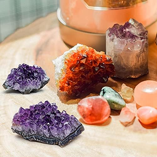 Top Plaza Natural Amethyst Geode Cave Healing Crystal Stones Rock Cluster Druzy Witchcraft Raw Amethyst Gemstone Specimen (0.18-0.33 Pound)