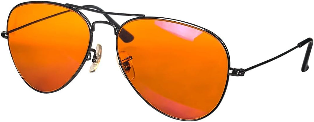SHINU Red Lenses Glasses Men Orange Lens Glasses Women Blue Light Filter Better Sleep Rest Glasses Z3001