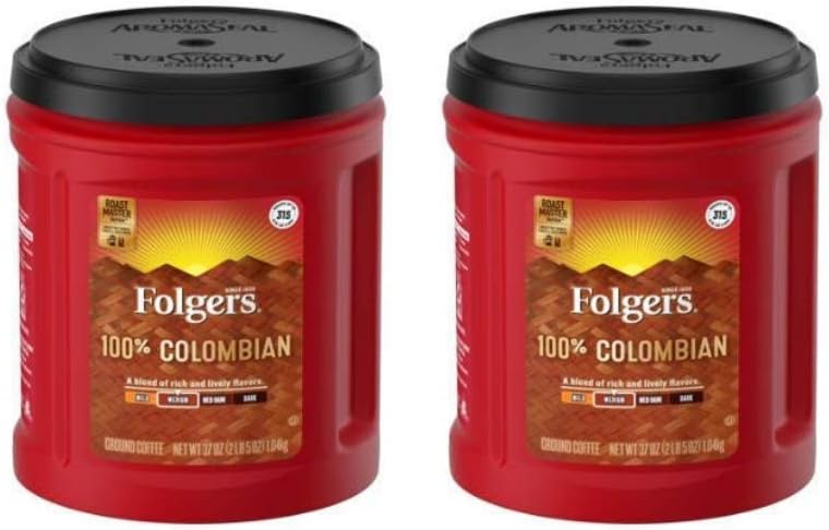Folgers 100% Colombian Ground Coffee, 37-Ounce - Pack of 2