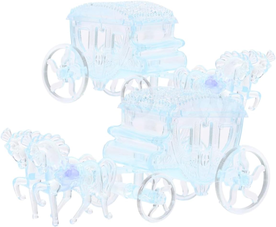 2Pcs Carriage Candy Boxes for Wedding Party Favors Packaging Container for Candy Storage Elegant Treat Holder for Celebrations Decorative Candy Packing Box
