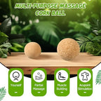 TrelaCo Cork Massage Balls Set of 2 for Fascia Release After Exercise Yoga Point Therapy Relax Muscles Relieve Stress Tools