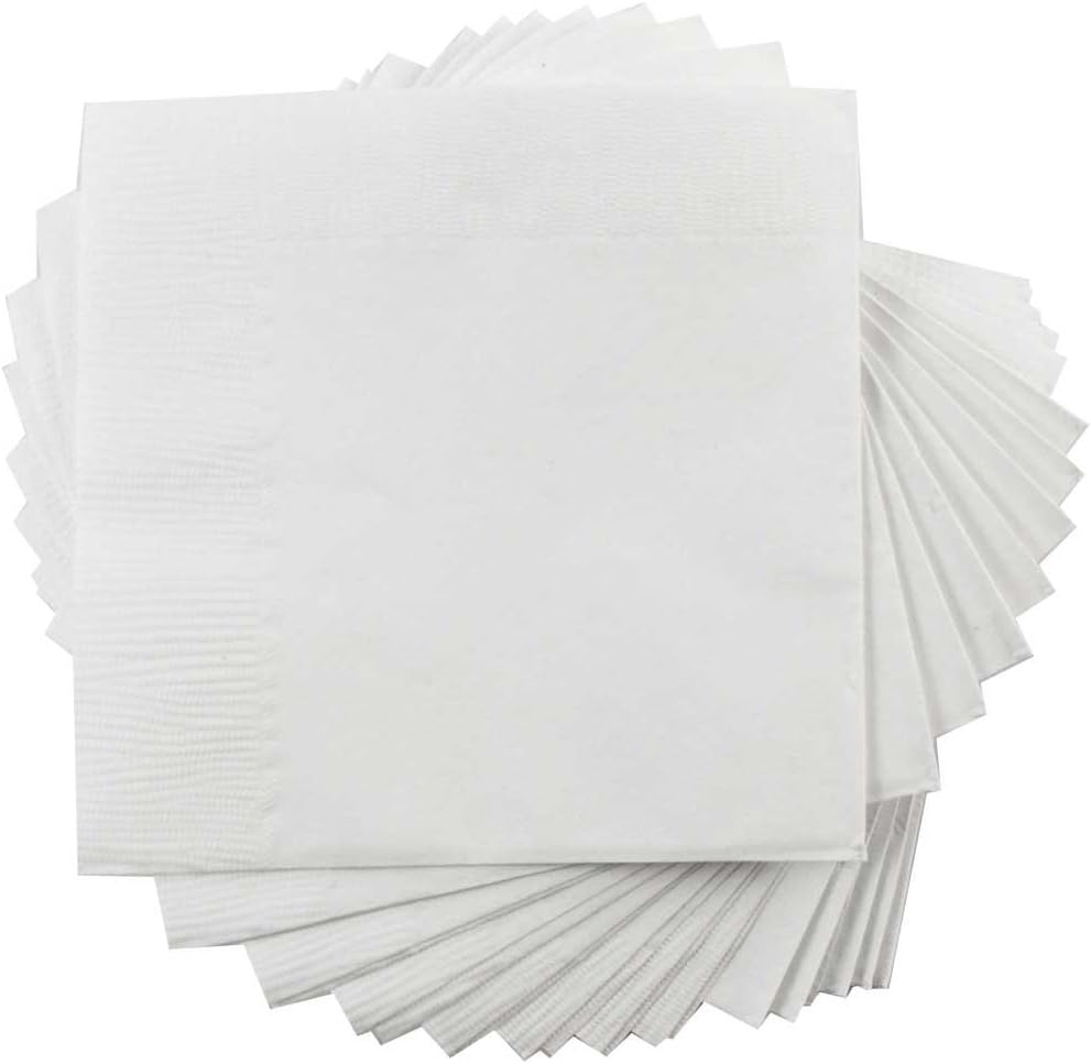 JAM PAPER Medium Lunch Napkins - 6 1/2 x 6 1/2 - White - 50/Pack