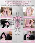 Pelvic Floor Exercise Devices 15-70 LB Adjustable Pelvic Floor Trainer Women Men, Kegel Exercise Equipment Inner Thigh Exerciser for Postpartum Recovery, Thigh and Pelvic Trainer with Band