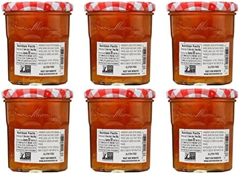 Bonne Maman Orange Marmalade Preserves, 13 oz Glass Jars (Pack of 6) – Non-GMO, Made with Simple Ingredients